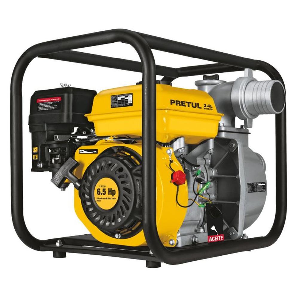 Motobomba autocebante 3x 3" a gasolina 6.5 HP, TRUPER PRO Pretul Amarillo
