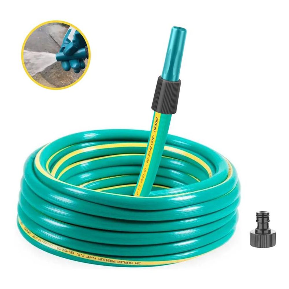 Manguera de riego, 10m con chiflón de riego Turquesa