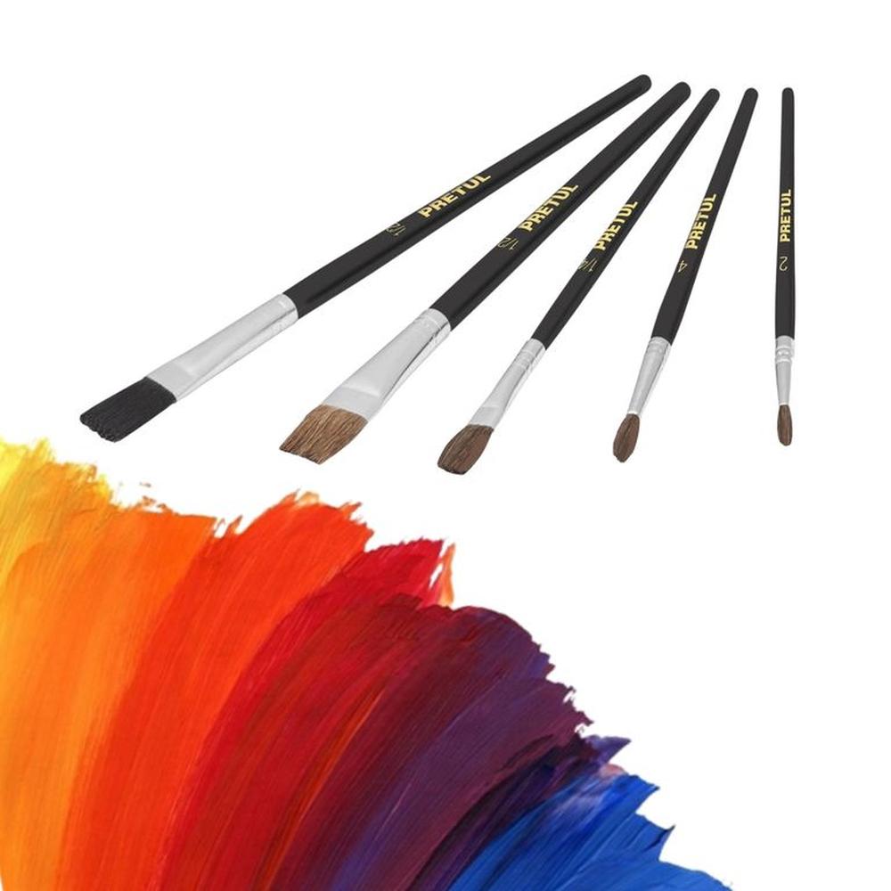 Juego de pinceles 5 piezas, fino acabado Pretul