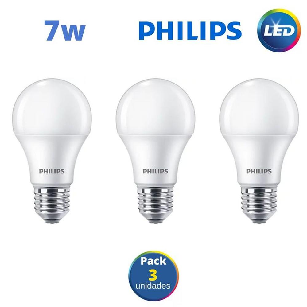 Foco led philips 7w ecohome / pack 3 unidades