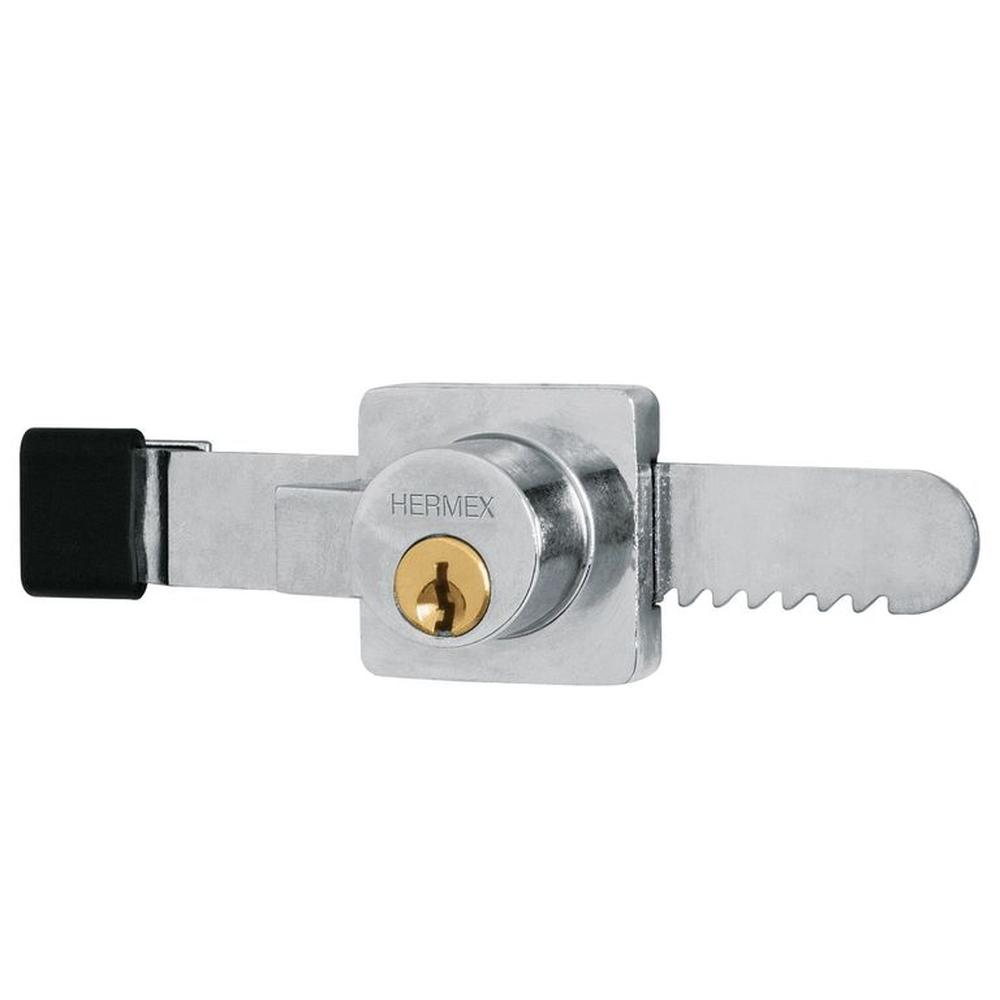 Cerradura para vitrina 6 mm, tipo serrucho - HERMEX Gris