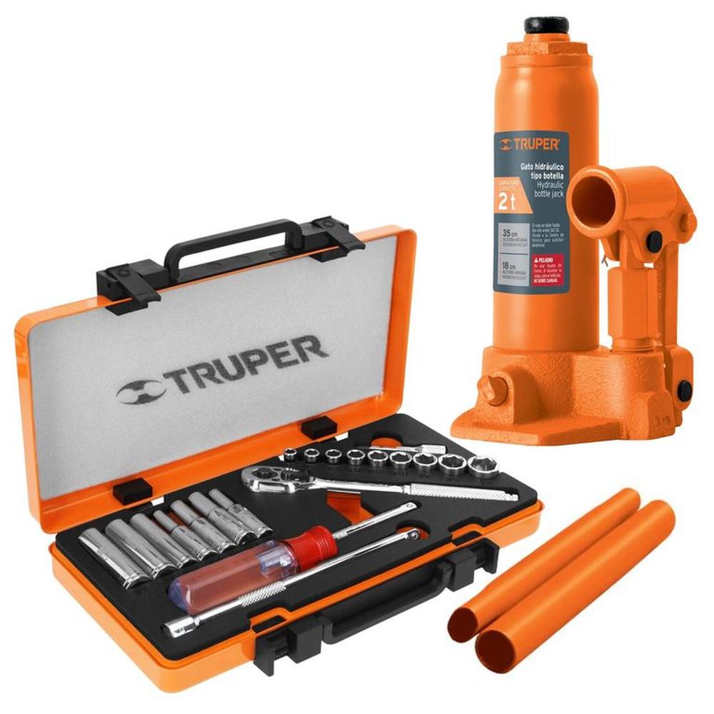 KIT GATA 2 TON Juego de herramientas 20 PIEZAS para mecánico TRUPER