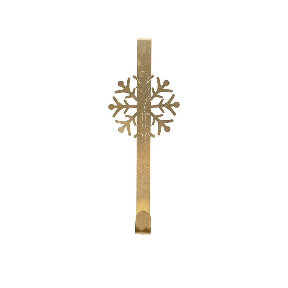 NAVIDAD - Colgador de puerta navideño de metal con diseño modelo N2 Dorado