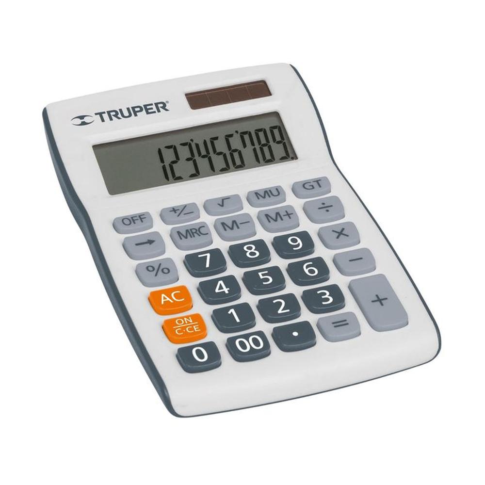 Calculadora de bolsillo escritorio 8 x 12 - truper Blanco