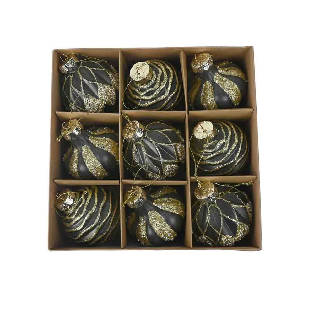 NAVIDAD - Set de 9 esferas navideñas modelo N1