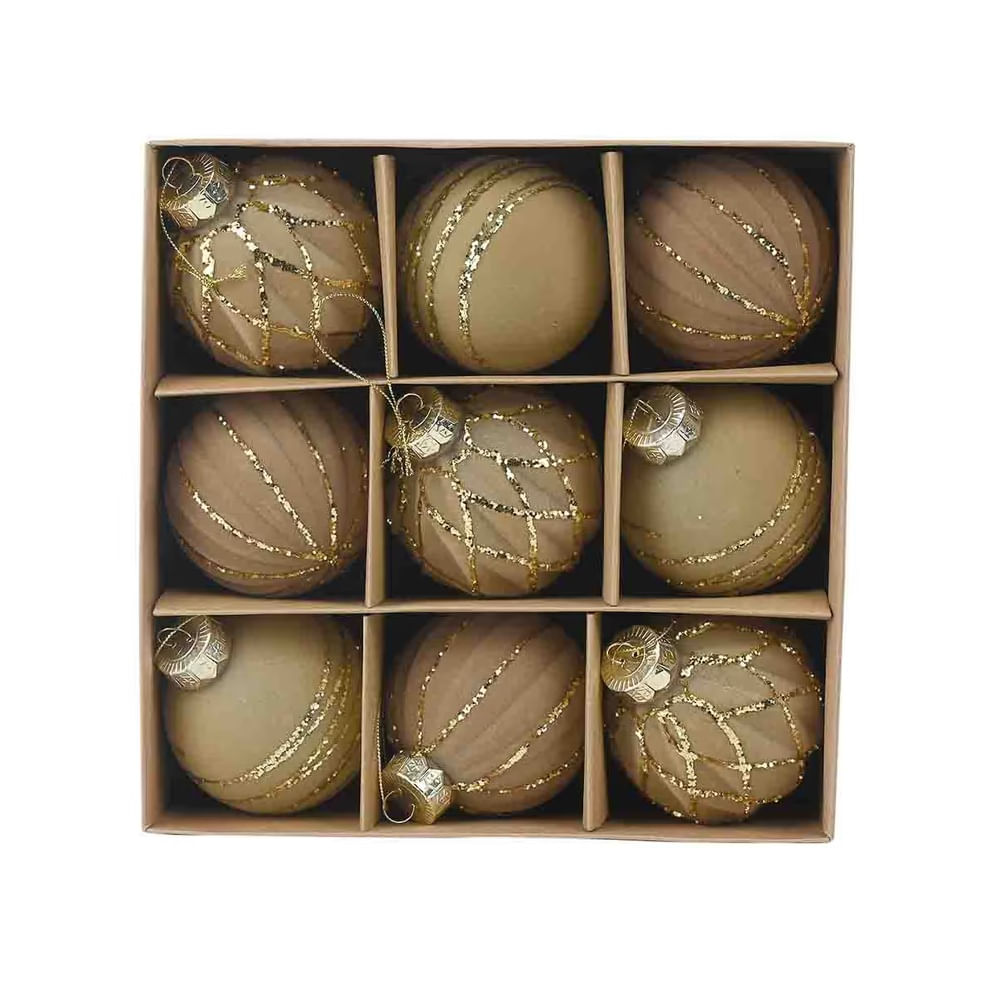 NAVIDAD - Set de 9 esferas navideñas modelo N2