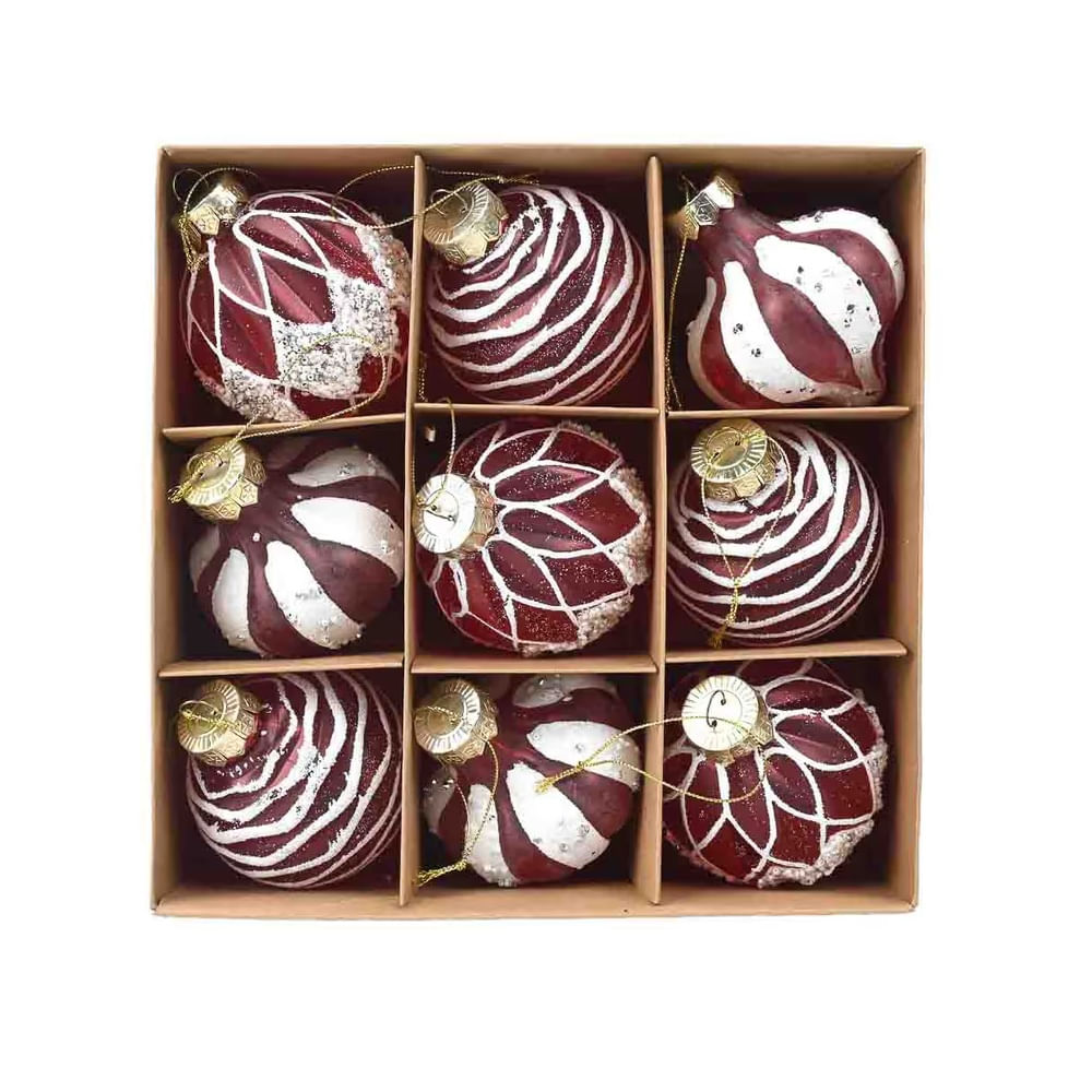 NAVIDAD - Set de 9 esferas navideñas modelo N4