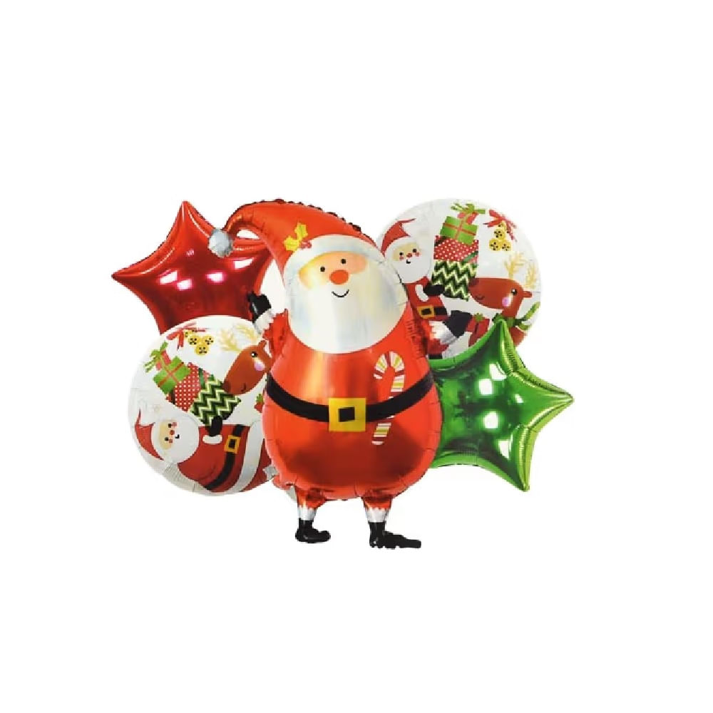NAVIDAD - Bouquet set 5 pcs mix globos navideños modelo N3