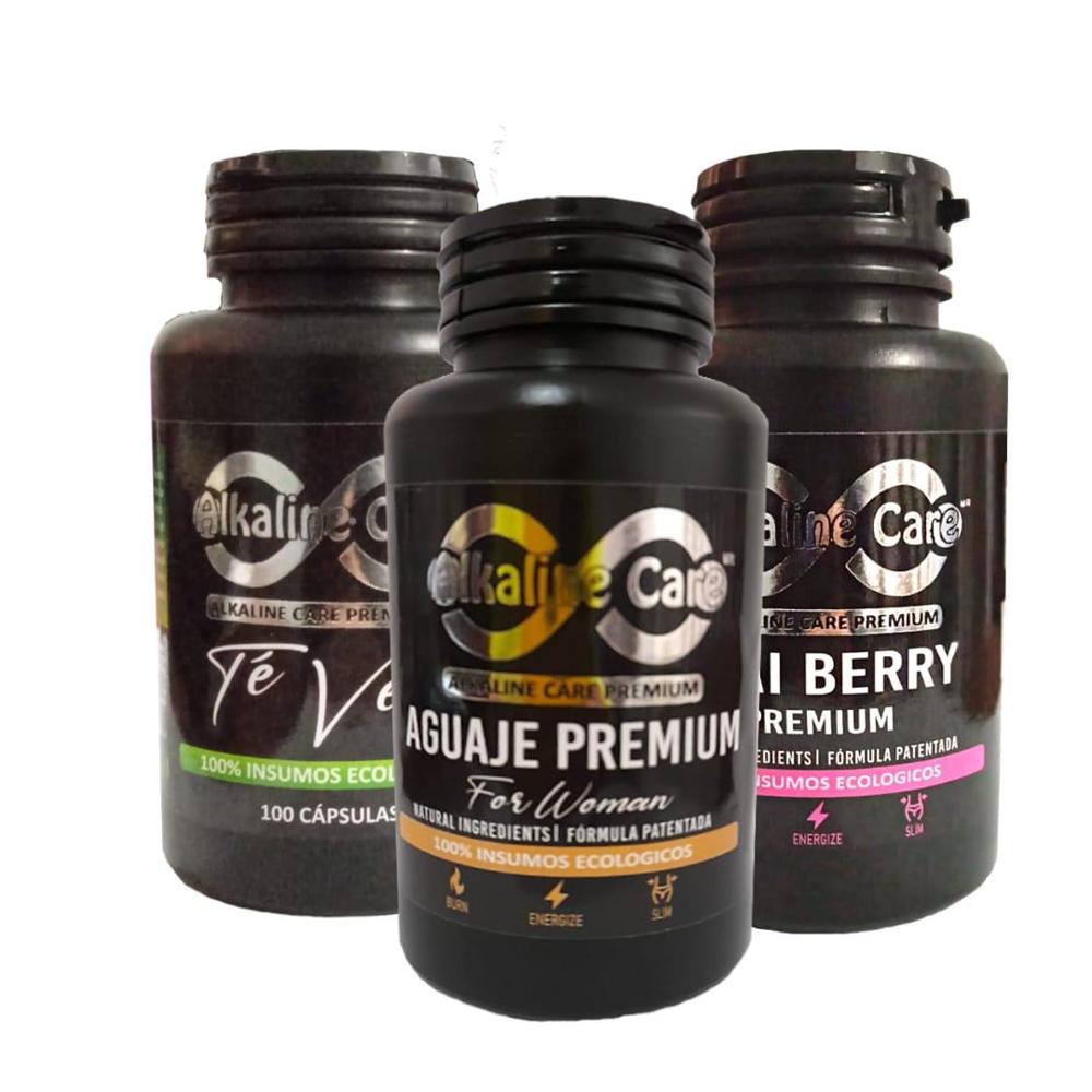 Té verde caps 100 caps + Aguaje 100 caps + Acai Berry 100 caps