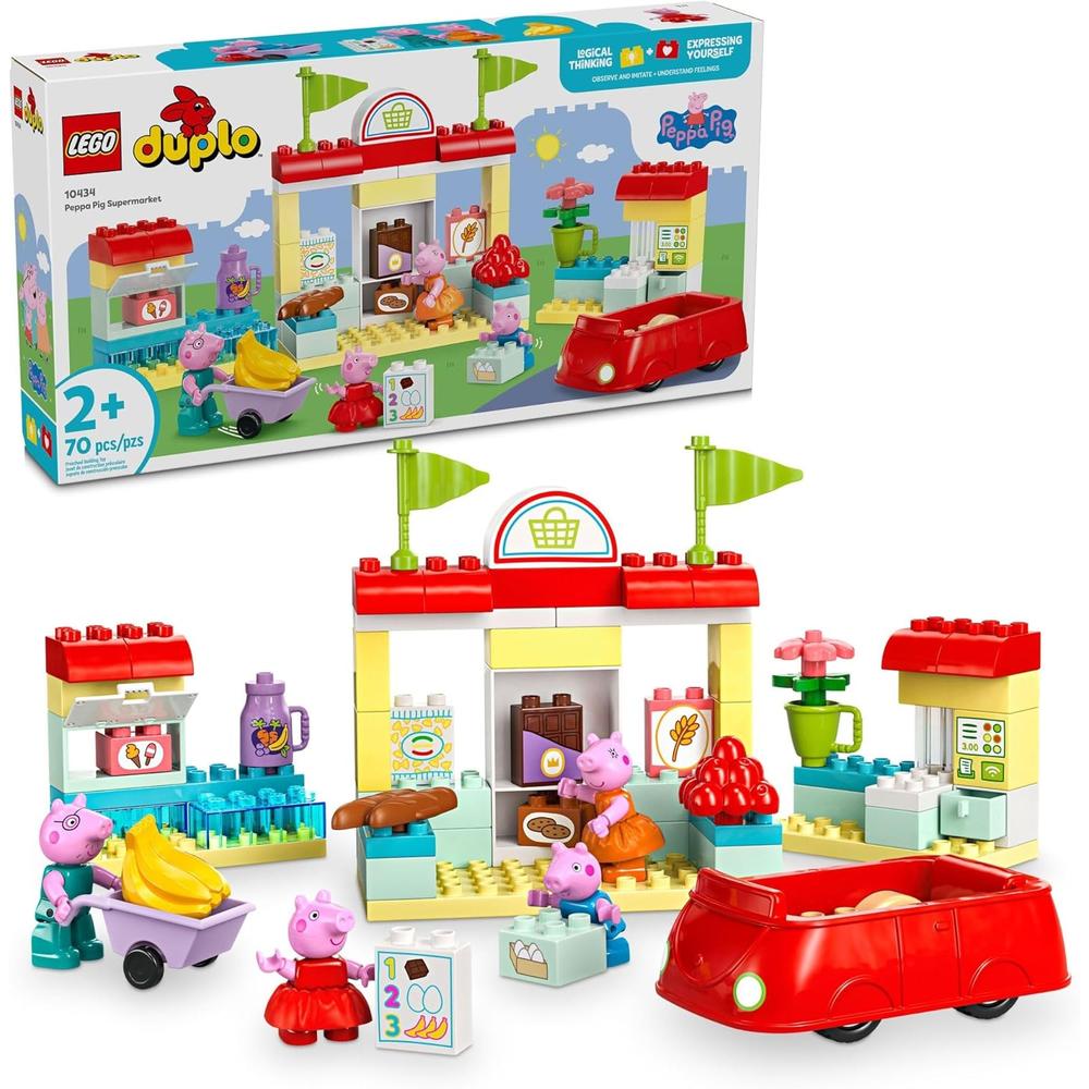 Lego Duplo Peppa Pig Supermercado de juguete, set de construcción preescolar Lego Duplo Peppa Pig Supermercado de juguete, set de construcción preescolar