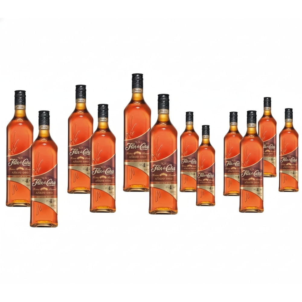 Ron FLOR DE CAÑA Añejo 4 años Botella 750ml X 12 Unidades