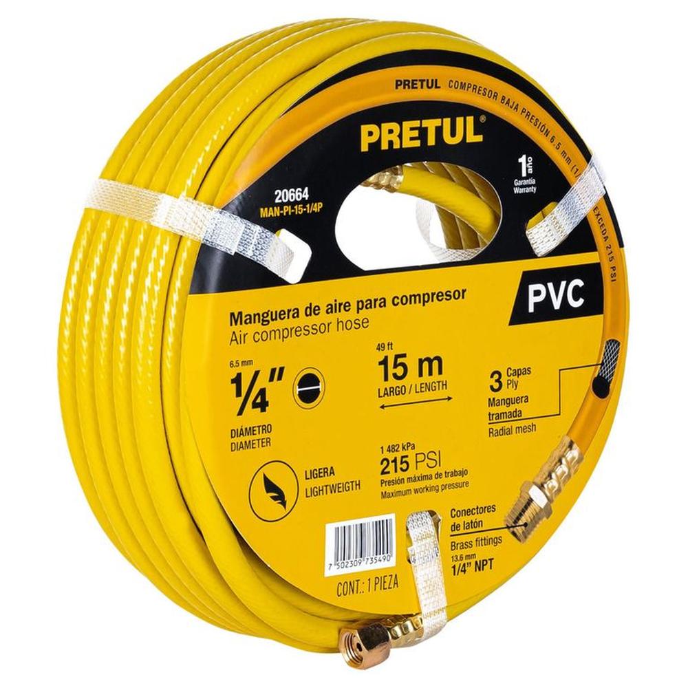 Manguera de aire para compresor  15 metros x 1-4 Truper pretul