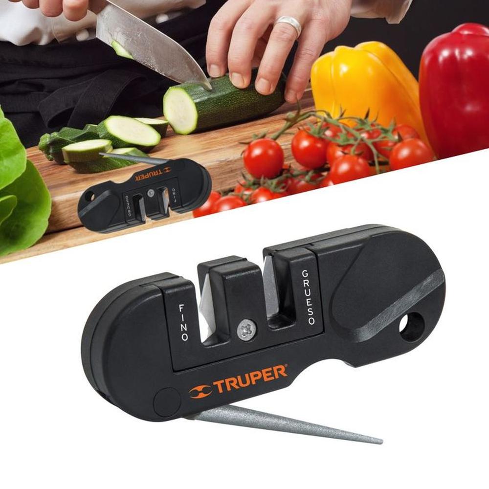 Afilador de cuchillo tijeras para cocina portatil truper