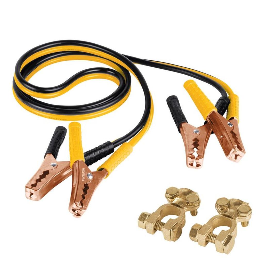 Cable pasa corriente para auto 2m, 125 A,10 AWG +terminales Amarillo