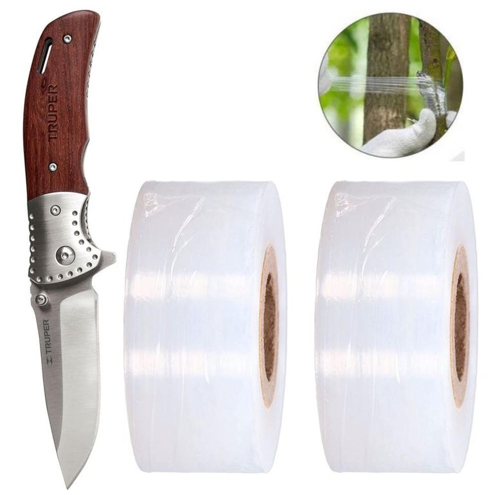 kit injerto, Navaja abatible TRUPER, 2 cintas de injerto stretch film