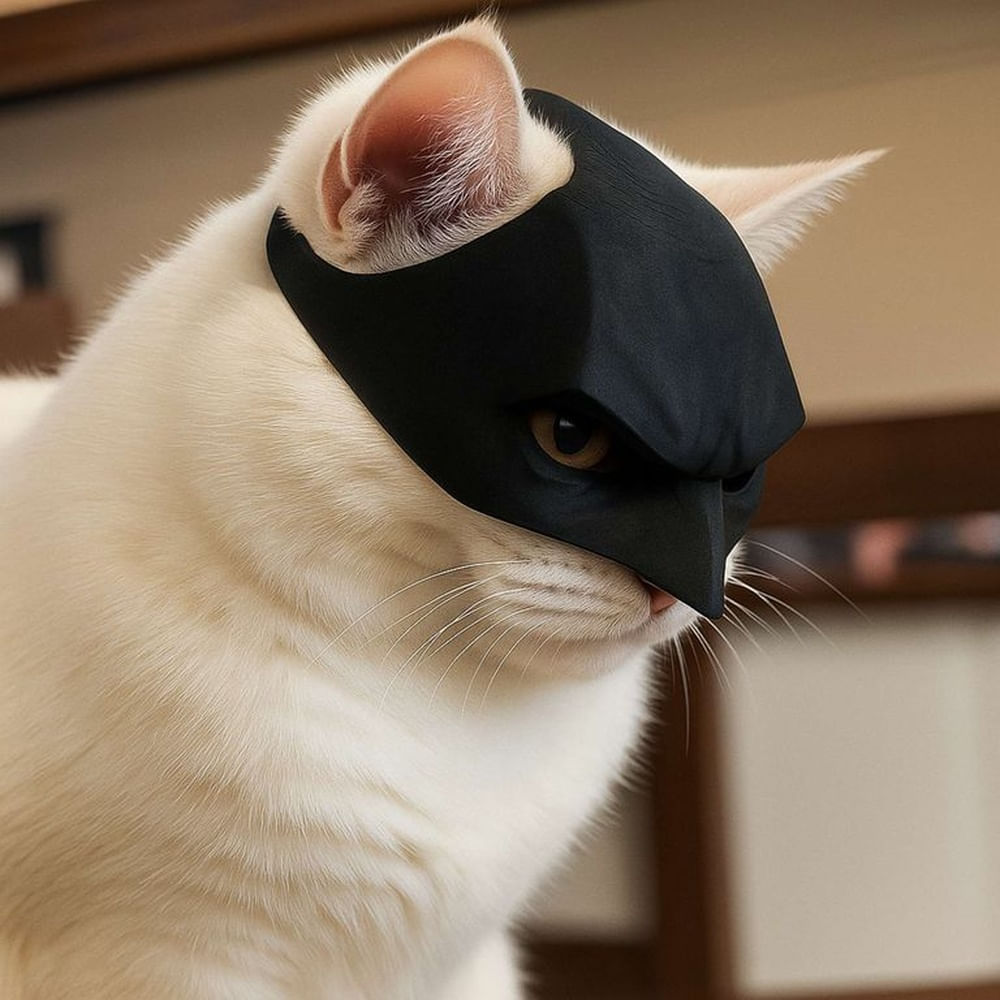 Máscara de Batcat- Disfraz de Mascota para Halloween Talla S Negro Máscara de Batcat- Disfraz de Mascota para Halloween Talla S Negro