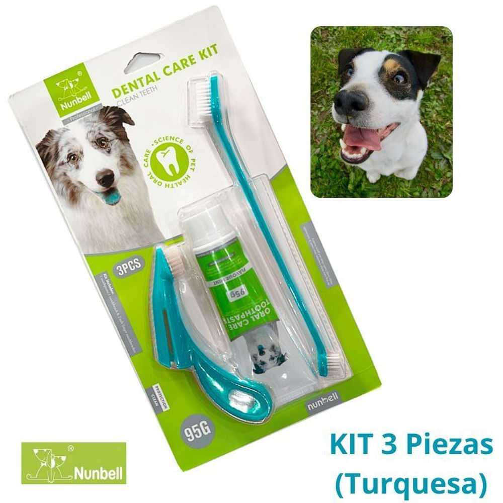 KIT CEPILLO DE DIENTES+PASTA DENTAL PERROS Y MASCOTAS CELEST BLANCO VERDE KIT CEPILLO DE DIENTES+PASTA DENTAL PERROS Y MASCOTAS CELEST BLANCO VERDE