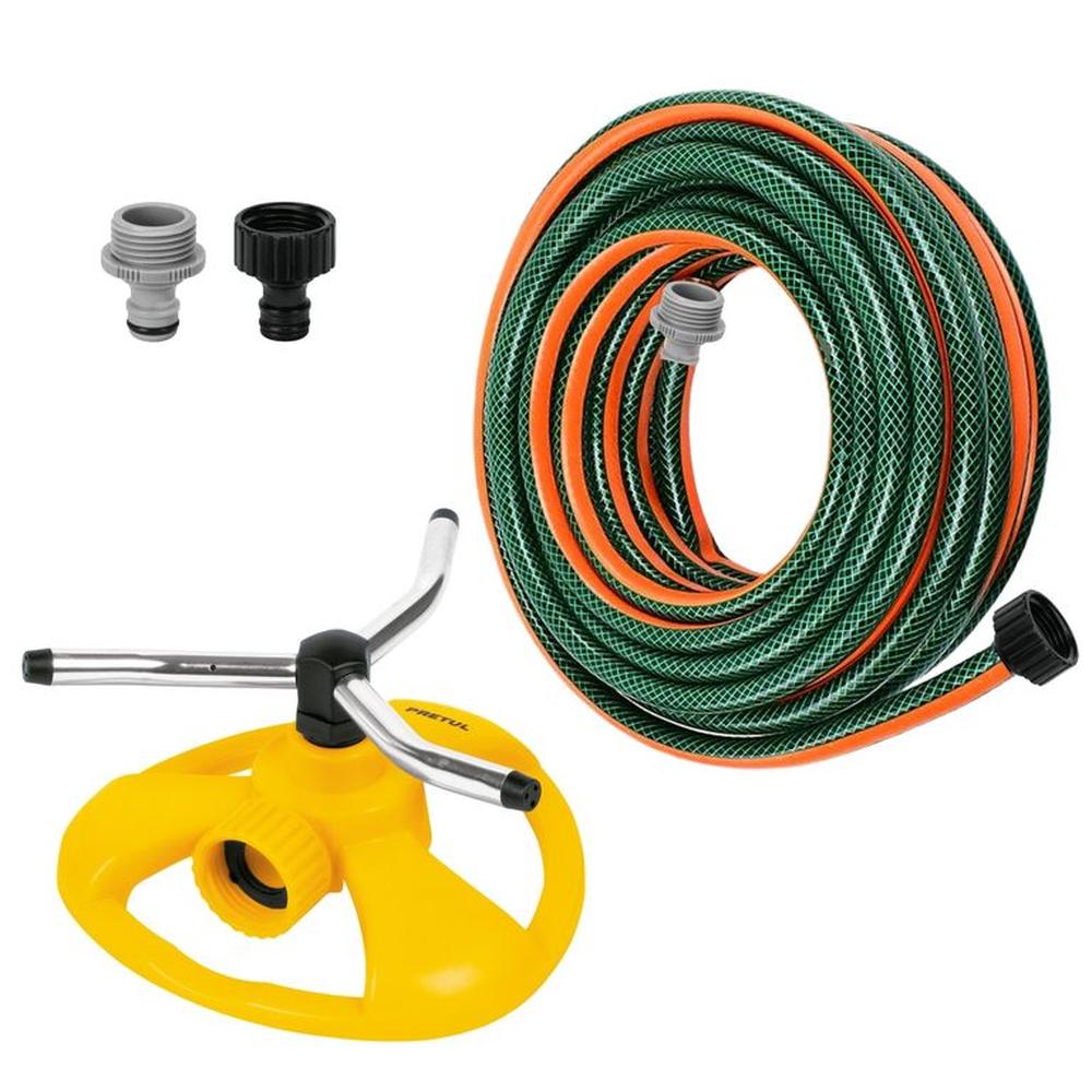 KIT regador aspersor mariposa manguera de riego 10 metros, TRUPER