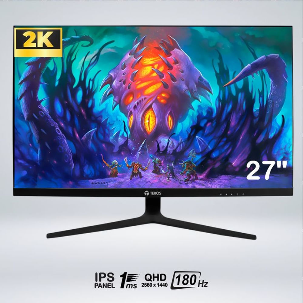 MONITOR GAMER PLANO TEROS TE-2769G, 27"" QHD IPS FLAT, 180 HZ, 1MS