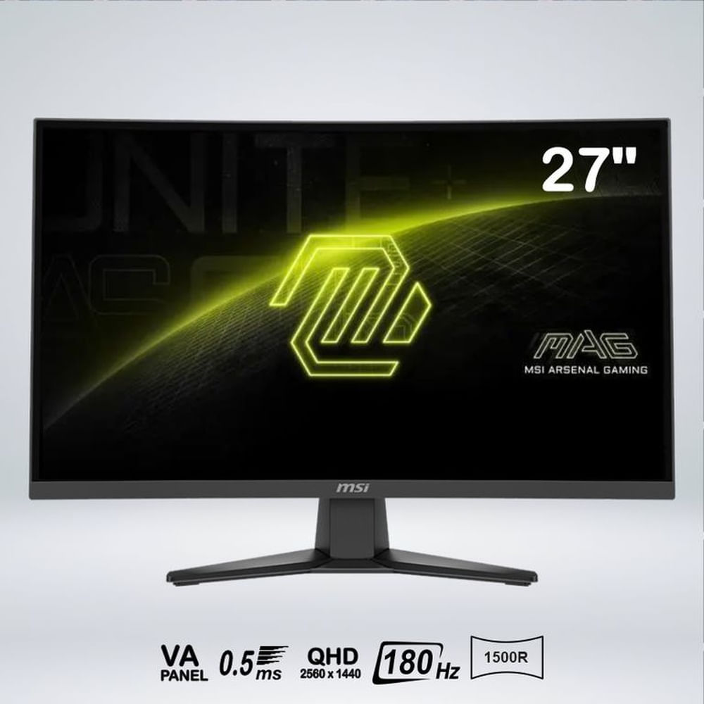 MONITOR GAMER CURVO MAG 275CQF E18  QHD 27 "" VArapid 180hz 0.5ms HDR 1500R