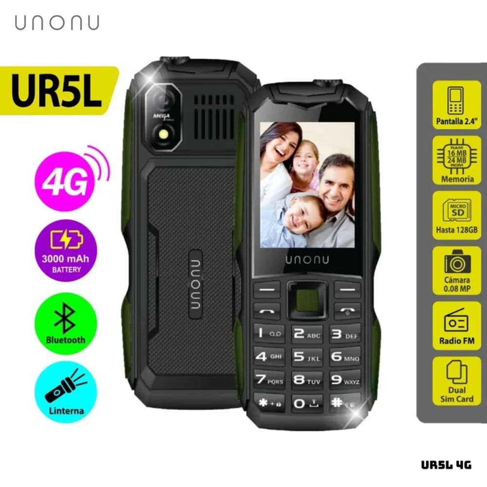 CELULAR BASICO UNONU UR5L 4G DUAL SIM - VERDE