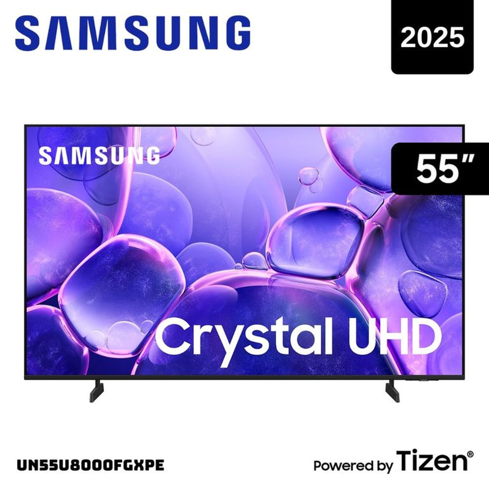 TELEVISOR SAMSUNG 55 SMART TV TIZEN OS 4K CRYSTAL UHD LED 2025 - UN55U8000FGXPE