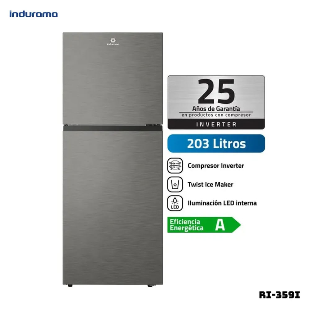 REFRIGERADORA INDURAMA 203 L TOP FREEZER CROMA - RI-359I