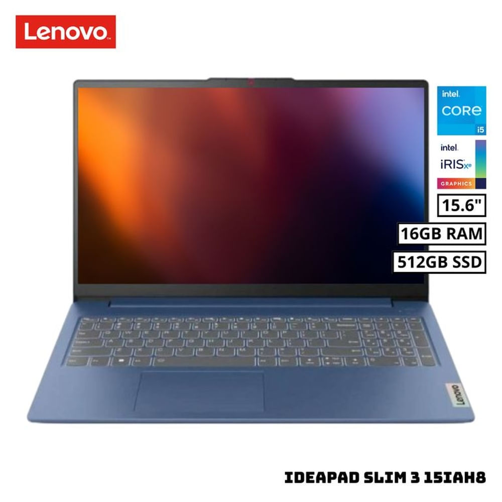 LAPTOP LENOVO IDEAPAD SLIM 3 15IAH8 15.6 FHD INTEL CORE i5-12450H 16GB RAM 512GB SSD