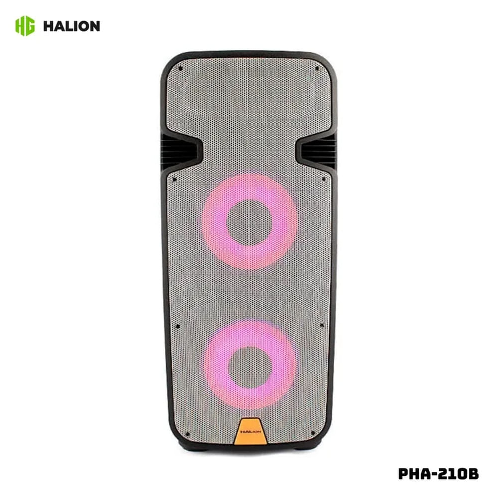 PARLANTE ACTIVO HALION 1000W 2UHF MIC BATERIA - PHA-210B