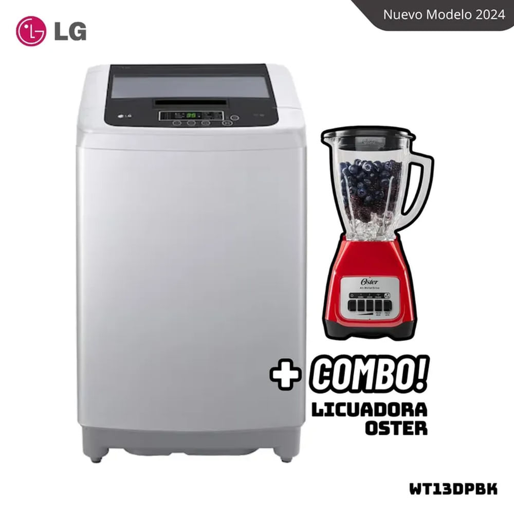 LAVADORA LG TURBODRUM 13 KG CARGA SUPERIOR GRIS - WT13DPBK + LICUADORA OSTER BLSTKAGRPB