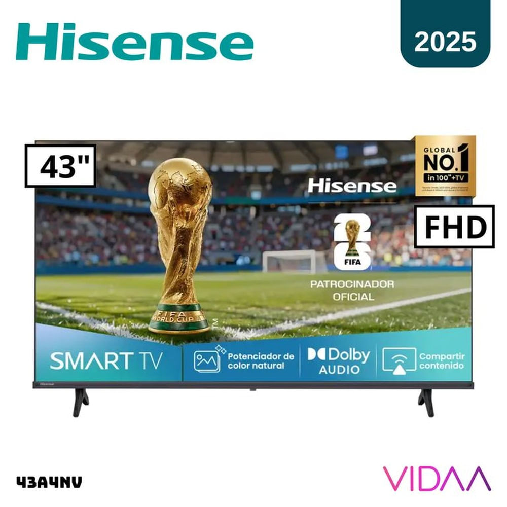 TELEVISOR HISENSE 43 SMART TV VIDAA FHD LED - 43A4NV