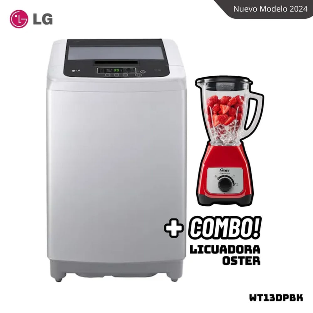 LAVADORA LG TURBODRUM 13 KG CARGA SUPERIOR GRIS - WT13DPBK + LICUADORA OSTER BLSTKAGRRD