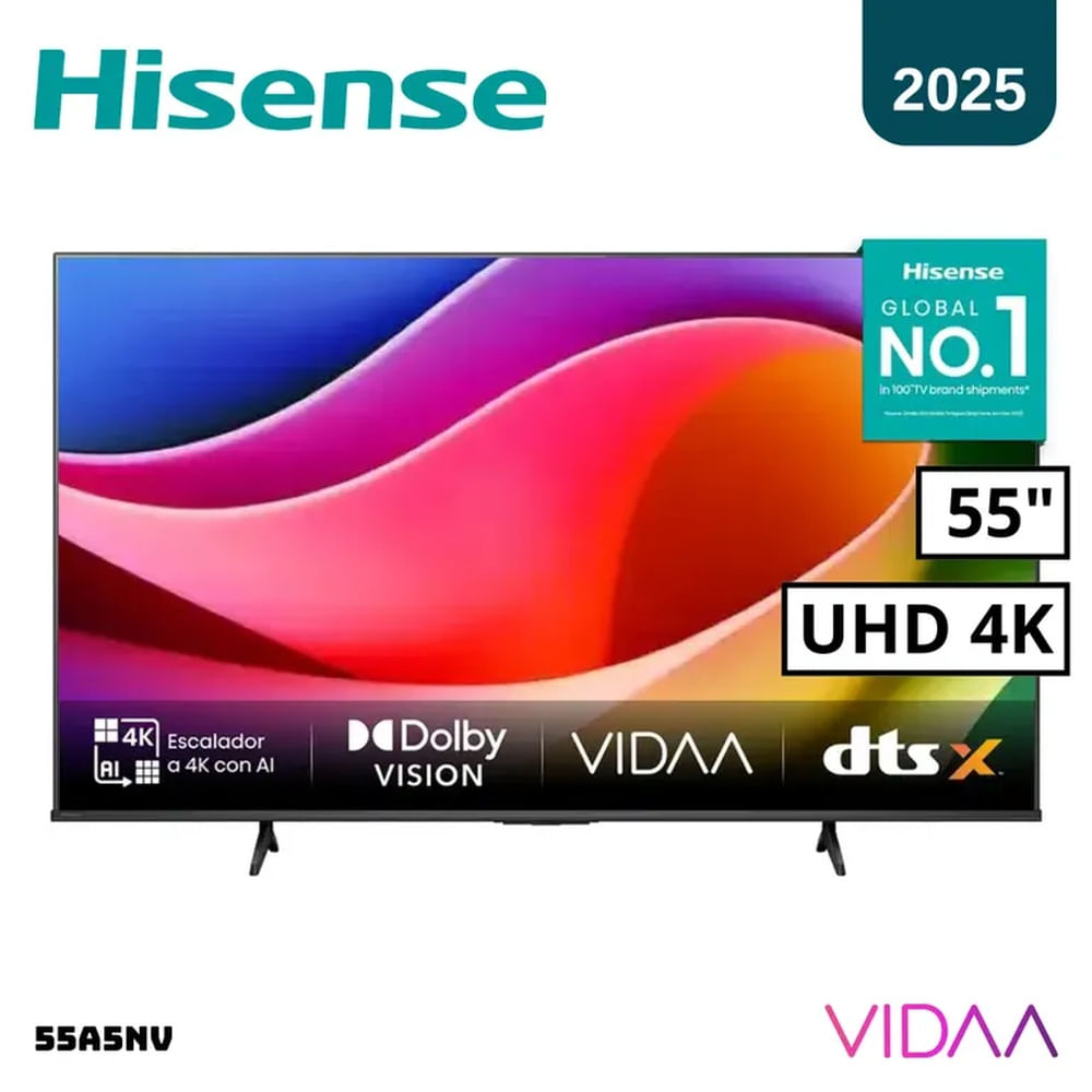 TELEVISOR HISENSE 55 SMART TV VIDAA 4K UHD LED - 55A5NV