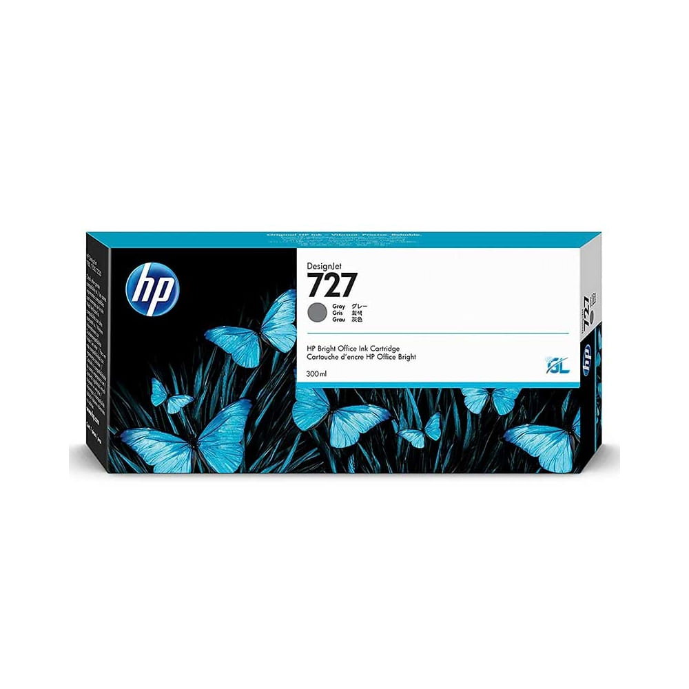 Tinta HP 727 Gray 300ml - Alta calidad de impresión compatible con impresoras grandes y profesiona