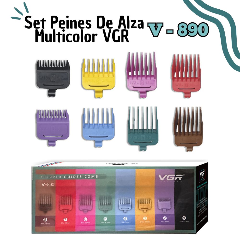SET PEINES DE ALZA MULTICOLOR VGR V – 890