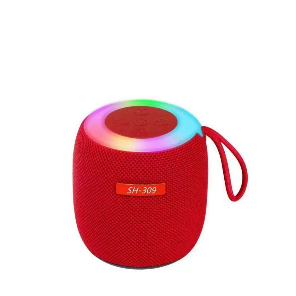 Mini Parlante Portatil SH-309 con Bluetooth con Luz Led Rojo
