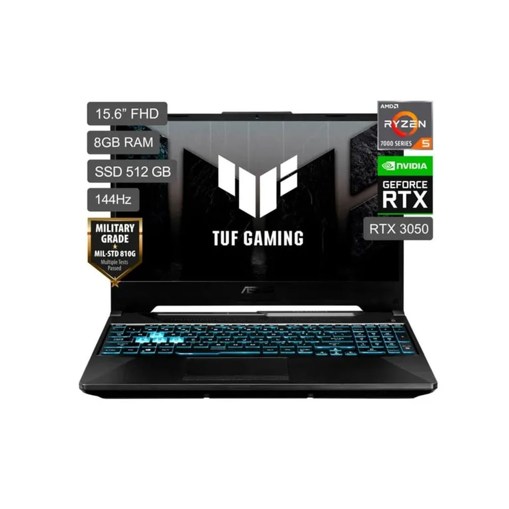 ASUS TUF A15 FA506N 15.6'' FHD 144Hz, AMD Ryzen 5 7535HS, 8GB, 512GB SSD, RTX 3050, Windows 11
