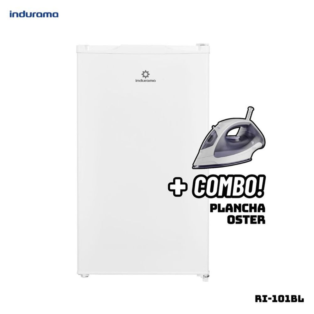 FRIGOBAR INDURAMA 90 L BLANCO - RI-101BL + PLANCHA OSTER