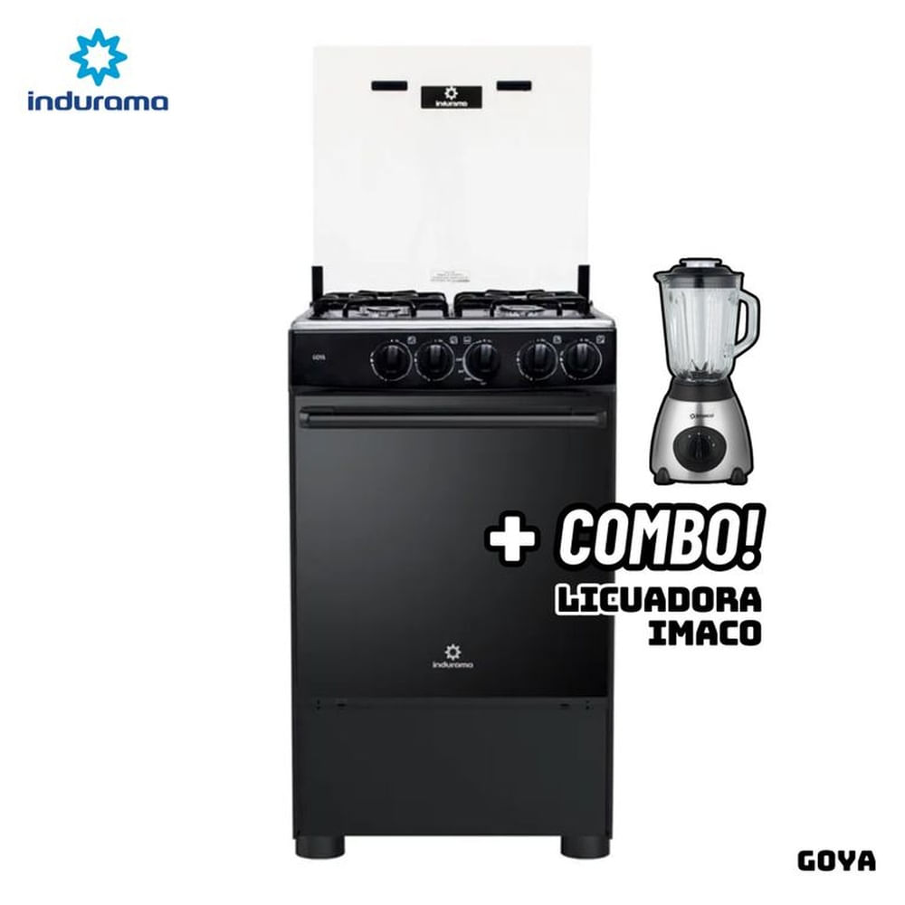 COCINA DE PIE INDURAMA A GAS 4 HORNILLAS - GOYA + LICUADORA IMACO