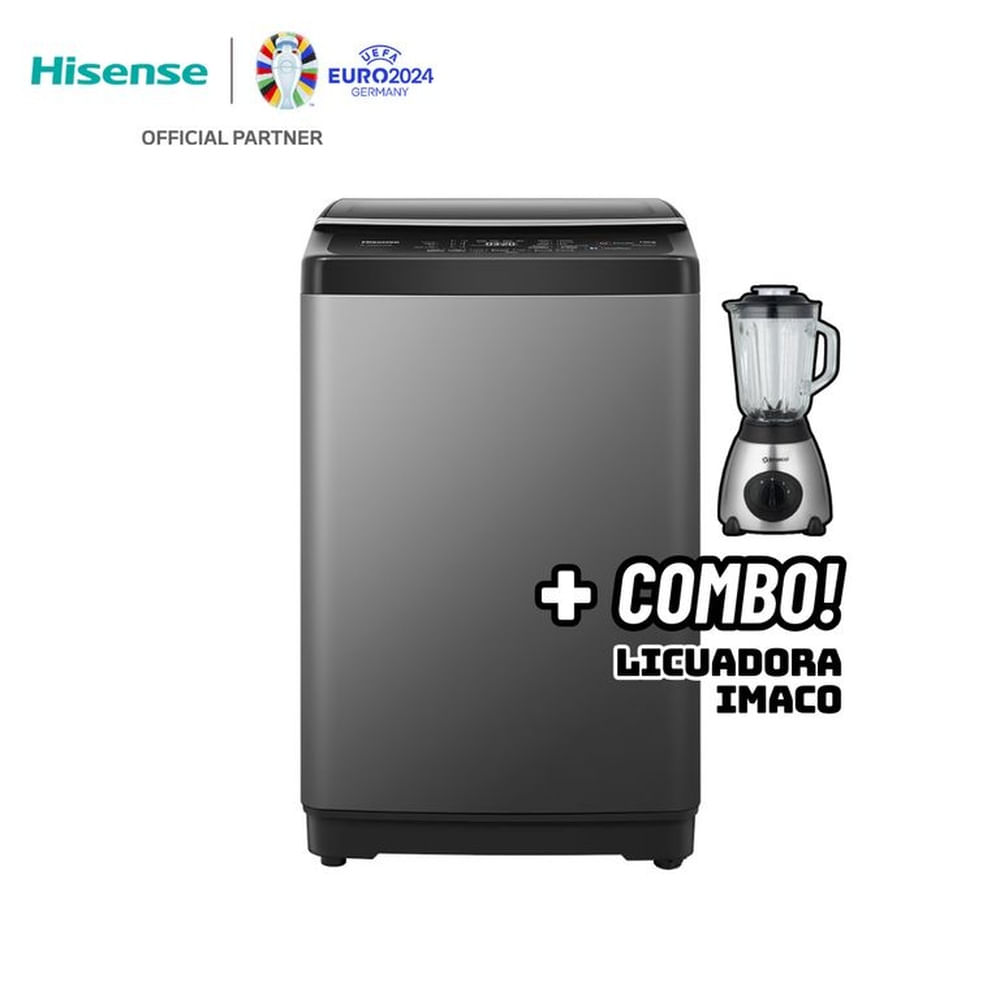 LAVADORA HISENSE SMART FUZZY 10KG CARGA SUPERIOR GRIS - WT3J1023UT + LICUADORA IMACO