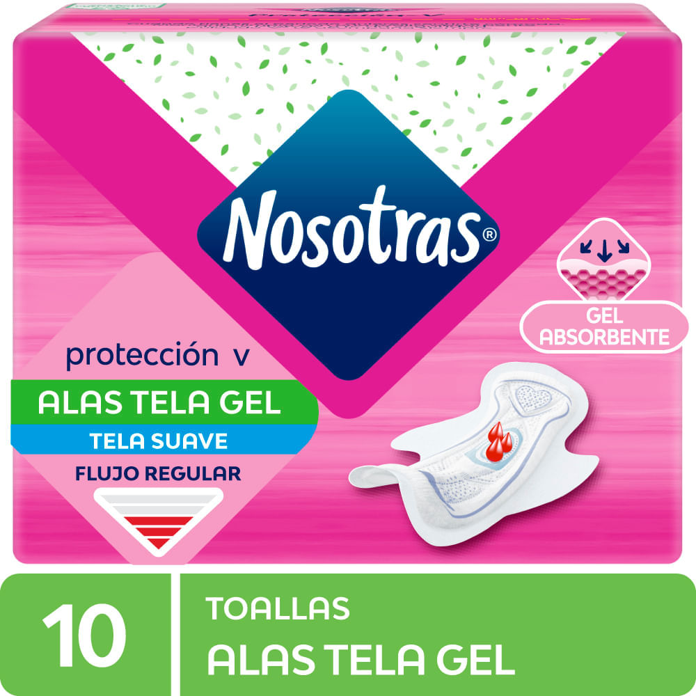 Toalla Higiénica NOSOTRAS Alas Tela Gel Paquete 10un Toalla Higiénica NOSOTRAS Alas Tela Gel Paquete 10un