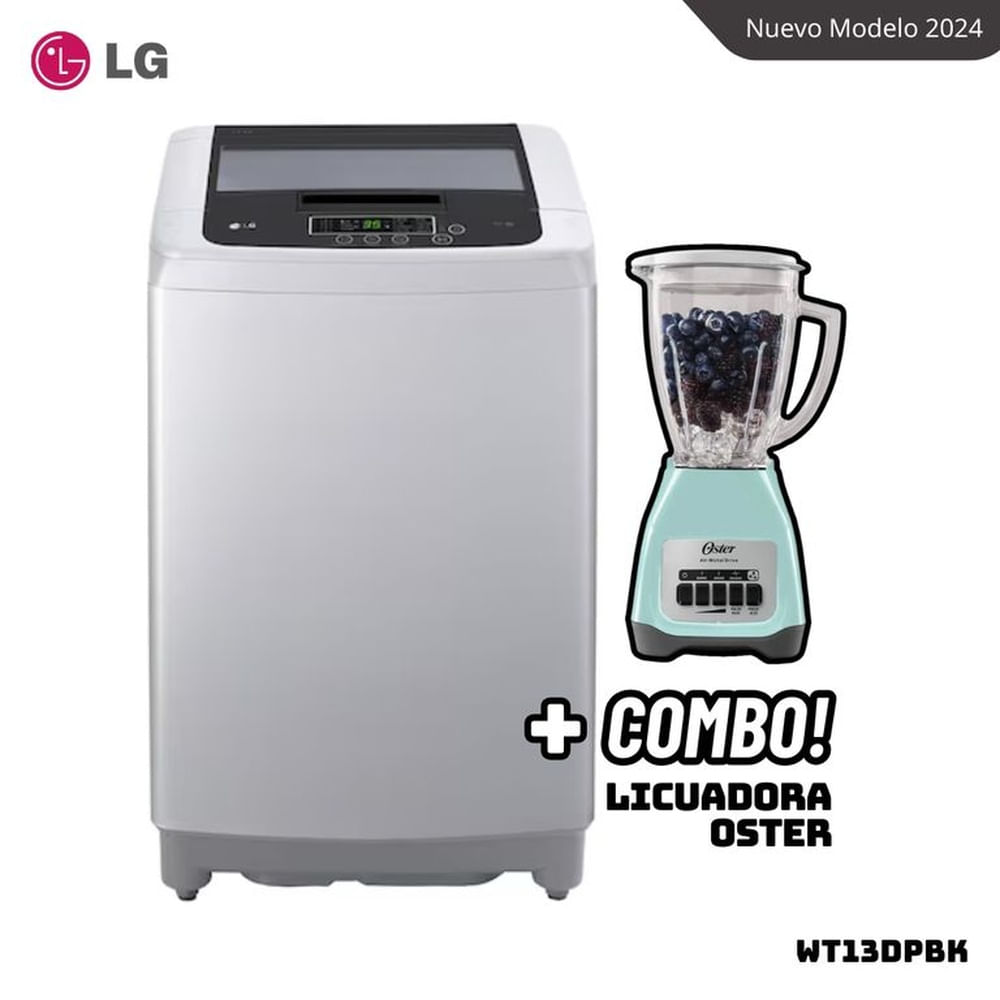 LAVADORA LG TURBODRUM 13 KG CARGA SUPERIOR GRIS - WT13DPBK + LICUADORA OSTER BLSTKAGVPB