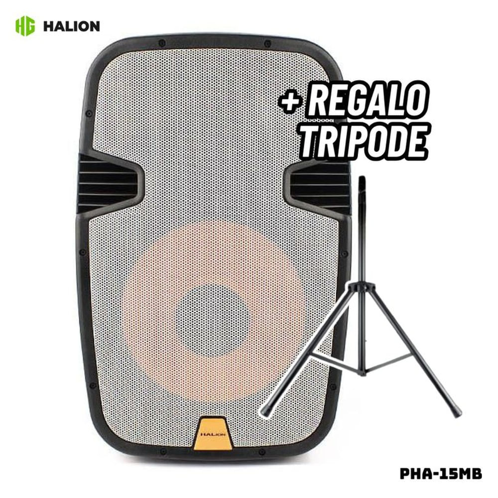 PARLANTE ACTIVO HALION 2000W 2UHF MIC BATERIA - PHA-15MB + TRIPODE