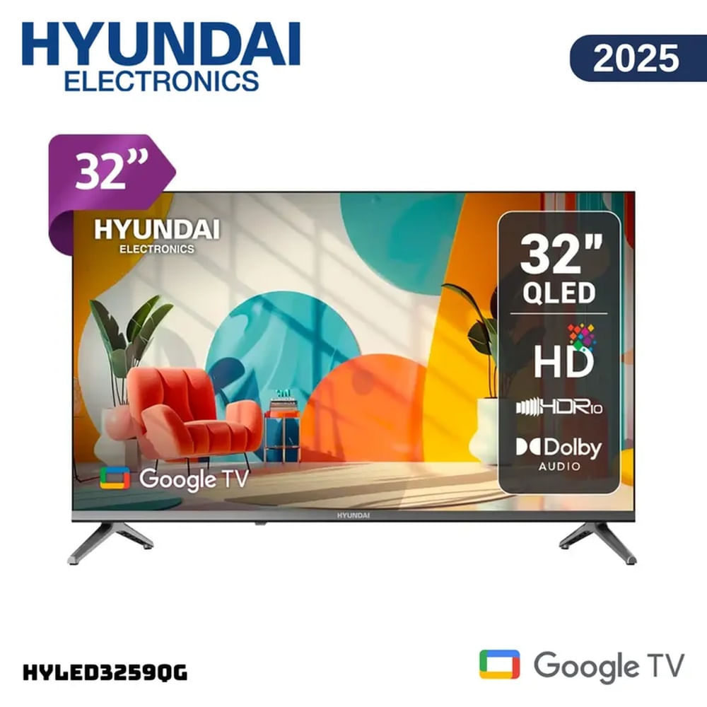 TELEVISOR HYUNDAI 32 QLED SMART TV GOOGLE TV HD - HYLED3259QG