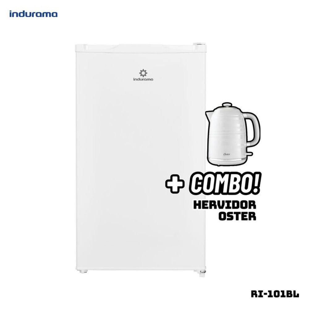 FRIGOBAR INDURAMA 90 L BLANCO - RI-101BL + HERVIDOR OSTER BLANCO