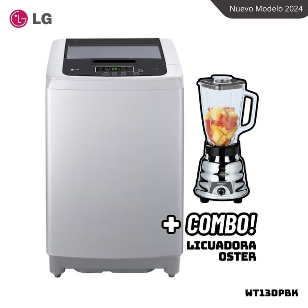LAVADORA LG TURBODRUM 13 KG CARGA SUPERIOR GRIS - WT13DPBK + LICUADORA OSTER 250-22