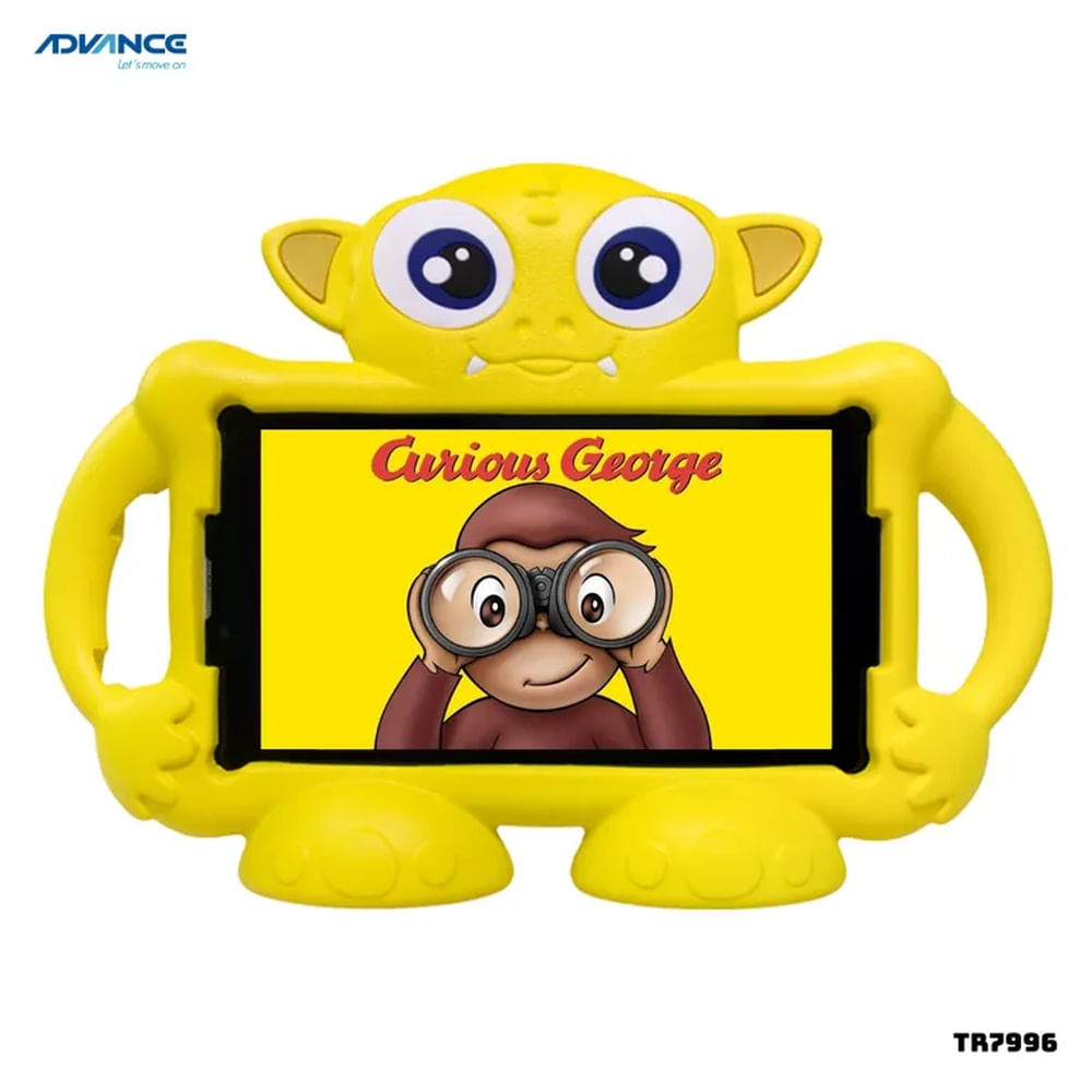 TABLET PARA NIÑOS ADVANCE PRIME 7 PULGADAS 2GB RAM 32GB ROM - TR7996 + CASE MONSTER AMARILLO