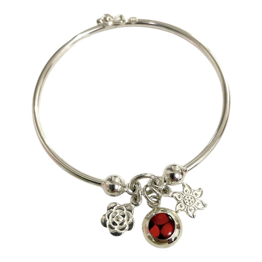 BRAZALETE HUAYRURO Y FLOR DE LOTO