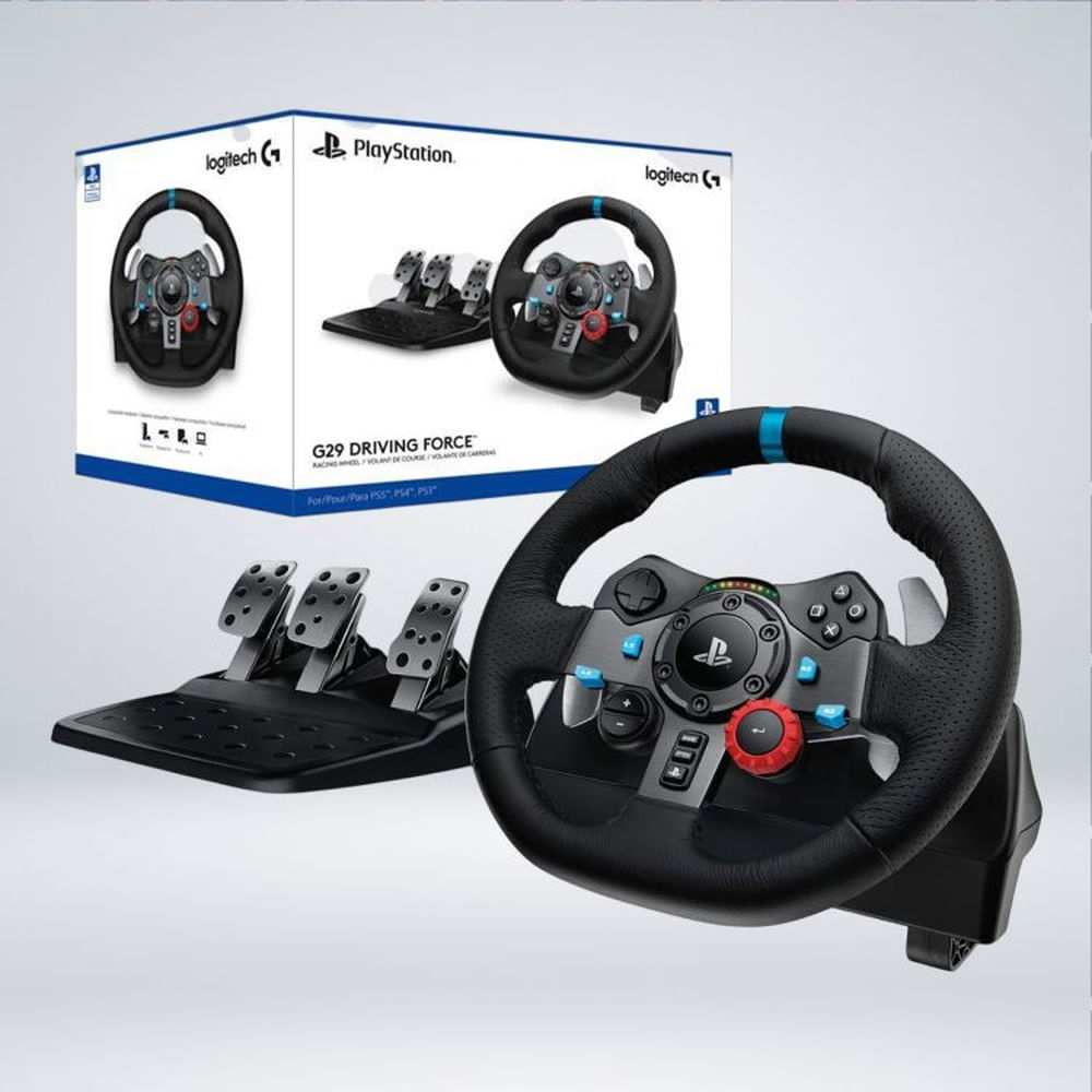 TIMON CON PEDAL DE CARRERAS LOGITECH G29 DRIVING FORCE PS3-PS4-PS5-PC