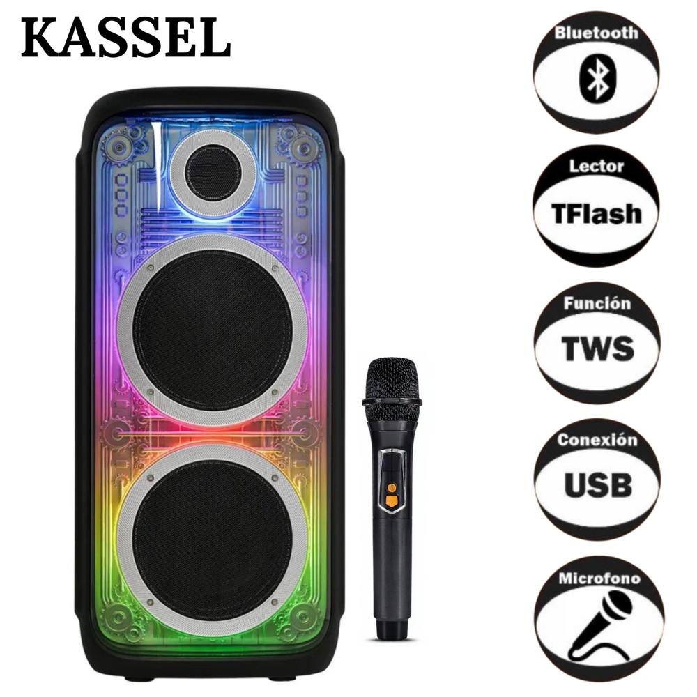 Parlante Torre Portátil Kassel K2825 02 boufer de 8 Pulgadas Luces RGB